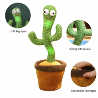 Танцующий кактус поющий Dancing Cactus (120 песен, с подсветкой)