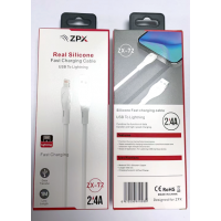 Кабель для зарядки ZPX ZX-72 USB–Lightning, силиконовый, 2.4A, 1 м Кабель для зарядки ZPX ZX-72 USB–Lightning, силиконовый, 2.4A, 1 м