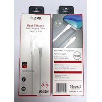 Кабель для быстрой зарядки ZPX ZX-74 Type-C — Type-C, 60W, силиконовый, 1 м