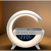 Умный ночник-колонка BT-3401 с Bluetooth, часами и беспроводной зарядкой