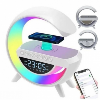 Умный ночник-колонка BT-3401 с Bluetooth, часами и беспроводной зарядкой