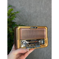 Радиоприёмник GOLON RX-BT6060S с Bluetooth, солнечной панелью, USB и съёмным аккумулятором в ретро стиле