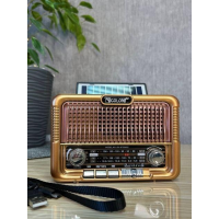Радиоприёмник GOLON RX-BT6060S с Bluetooth, солнечной панелью, USB и съёмным аккумулятором в ретро стиле