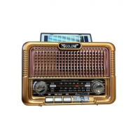 Радиоприёмник GOLON RX-BT6060S с Bluetooth, солнечной панелью, USB и съёмным аккумулятором в ретро стиле
