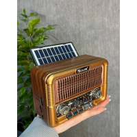 Радиоприёмник GOLON RX-BT6060S с Bluetooth, солнечной панелью, USB и съёмным аккумулятором в ретро стиле