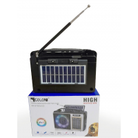 Радиоприёмник GOLON RX-BT806SD с Bluetooth, USB, SD, светомузыкой и солнечной панелью