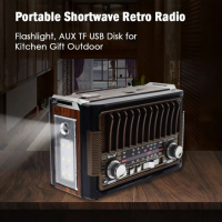 Радиоприёмник GOLON RX-BT086 с Bluetooth, USB, SD, фонарём, от сети или батареек