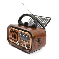 Радиоприёмник GOLON RX-BT628S с Bluetooth, USB, SD, съёмным аккумулятором и солнечной панелью