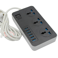 Сетевой фильтр (удлинитель) на 3 розетки и 6 USB AR-CP02