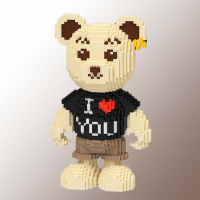 Конструктор Magic Blocks "Медвежонок Тедди I LOVE YOU" бежевый, 2680 деталей (7038)