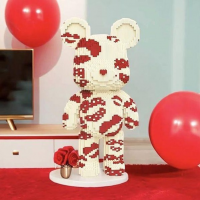 Конструктор Magic Blocks "Мишка Bearbrick Kisses", 3031 деталь (9307-K)