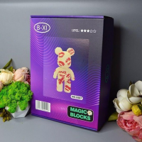 Конструктор Magic Blocks "Мишка Bearbrick Kisses", 3031 деталь (9307-K)