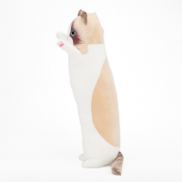 Мягкая игрушка Кот Батон сиамский, 130 см, бело-коричневый