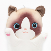 Мягкая игрушка Кот Батон сиамский, 130 см, бело-коричневый