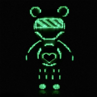 Светящийся конструктор Magic Blocks Bearbrick 9002 (4031 деталь, 50 см, жёлтый)