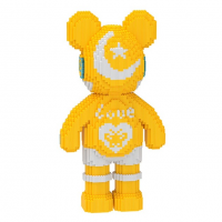 Светящийся конструктор Magic Blocks Bearbrick 9002 (4031 деталь, 50 см, жёлтый)