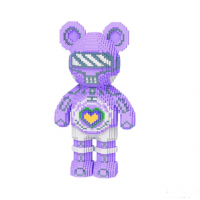 Светящийся конструктор Magic Blocks Bearbrick 9004 (4031 деталь, 50 см, фиолетовый)
