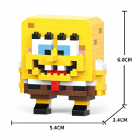 Конструктор фигурка Пиксели BRICKS "Губка Боб" (202 детали, 6 см) C1046