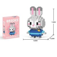 Конструктор фигурка Пиксели BRICKS "Зайка Джуди" (164 детали, 7.4 см) C1028