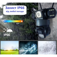 Уличная 4G PTZ IP-камера видеонаблюдения, 6MP, 3 объектива,с ночным видением и датчиком движения