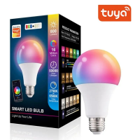 Умная светодиодная лампочка Tuya RGB с управлением цветом и пультом (B22 / E27, 10 Вт)