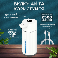 Бесконтактный дозатор для жидкого мыла с датчиком движения, 420 мл (USB зарядка)