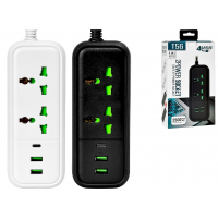 Сетевой фильтр-удлинитель T56 с 2 розетками, 2 USB и 1 Type-C (2 м) Сетевой фильтр-удлинитель T56 с 2 розетками, 2 USB и 1 Type-C (2 м)