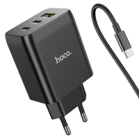 Сетевое зарядное устройство Hoco N18 GaN 65W, 3 порта, кабель Type-C to Type-C
