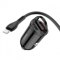 Автомобильное зарядное устройство Hoco NZ2 PD 30W + QC3.0, с кабелем Lightning