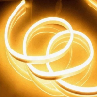 LED лента Neon 5 м, тёплый свет, гибкий неон, USB, с регулировкой яркости
