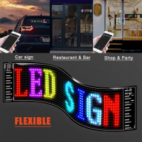 Гибкий светодиодный дисплей LED Matrix Panel 37.4×9.2 см с управлением через приложение