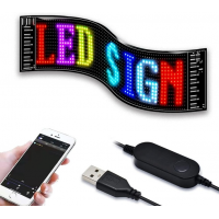 Гибкий светодиодный дисплей LED Matrix Panel 37.4×9.2 см с управлением через приложение