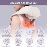 Роликовый массажер аккумуляторный для шеи и плеч с подогревом 