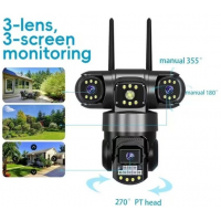 Wi-Fi IP-камера с 3 объективами (APP V380/V380Pro, PTZ, IP66)