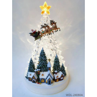XMAS Новогодний ночник «Ёлка с Санта-Клаусом» WDL-24080A (32 см)