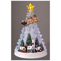 XMAS Новогодний ночник «Ёлка с Санта-Клаусом» WDL-24080A (32 см)