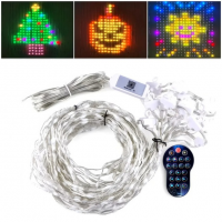 Светодиодная гирлянда-штора SFK 08, 3×2 м, 400 LED, управление через приложение и пульт