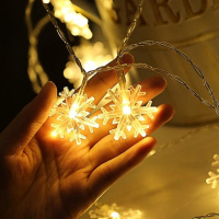 Гирлянда новогодняя «Снежинки» жёлтые, 20 LED, 4 метра (G-810)