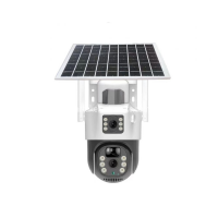 Уличная 4G камера V36-4G SOLAR с двумя линзами, солнечной панелью