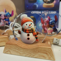 Ночник-кристаллический шар с рисунками на подставке с LED-подсветкой 8×8 см JY-2241-8