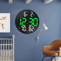 Электронные настенные часы DS-3813L, 26 см, LED, черные