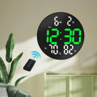 Электронные настенные часы DS-3813L, 26 см, LED, черные