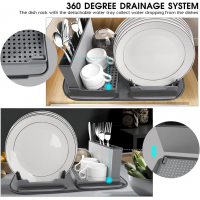 Сушилка для посуды с ковриком и поддоном Scalable Drain Rack