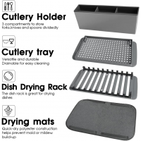 Сушилка для посуды с ковриком и поддоном Scalable Drain Rack