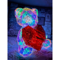 Ночник 3D «Медвежонок с сердцем», голографический эффект, USB (17×14 см)
