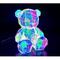 Ночник 3D «Медвежонок с сердцем», голографический эффект, Multi-подсветка, USB (25×20 см)