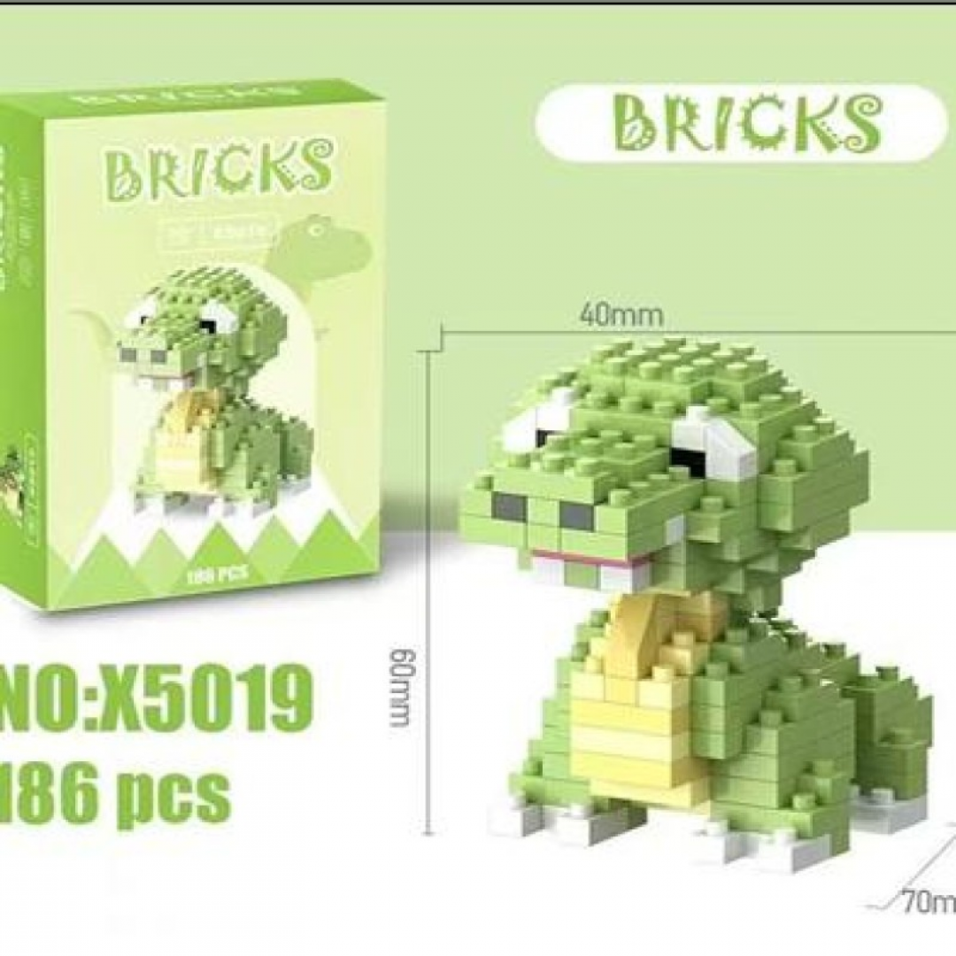 Конструктор Mini Bricks, Зелёный динозавр, 186 деталей (X5019) Конструктор Mini Bricks, Зелёный динозавр, 186 деталей (X5019)