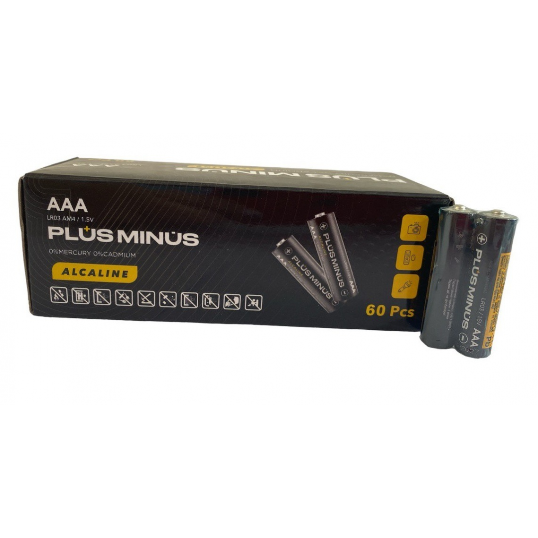 Батарейки Plus Minus AAA LR03 Alkaline, 1.5 В, 2 шт в спайке (PM-2LR03) Батарейки Plus Minus AAA LR03 Alkaline, 1.5 В, 2 шт в спайке (PM-2LR03)