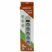 Сетевой фильтр SP5, 5 розеток, 5 м, черный/белый Сетевой фильтр SP5, 5 розеток, 5 м, черный/белый