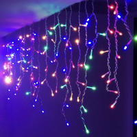 Гирлянда светодиодная «Бахрома», 120 LED, 3×0,5 м, мультицвет, прозрачный провод, от сети Гирлянда светодиодная «Бахрома», 120 LED, 3×0,5 м, мультицвет, прозрачный провод, от сети